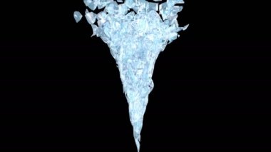 Buz saçağı birçok küçük parçaya ayrılır. Dijital çatlak tasarımı kavramı.