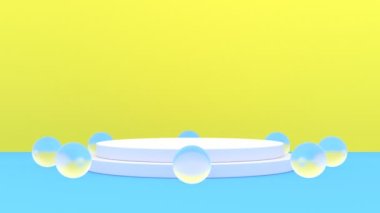 Modern sunum beyaz, 3D podyum gibi pürüzsüz döngü yapabiliyor.