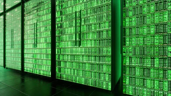 Fondo de tecnología de servidores de big data. Concepto de tecnología futura Infraestructura de Internet 3D render —  Fotos de Stock