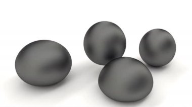3D siyah toplar yumuşak vücut fiziğine düşer