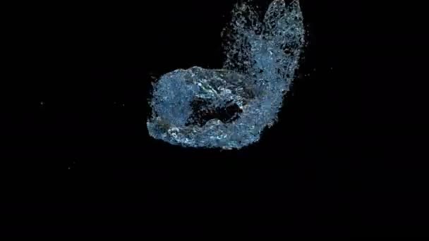 液体飞溅冷水蓝水超慢速运动1000 fps — 图库视频影像