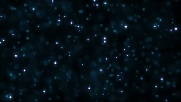 Stelle polvere Cielo stellato Astratto particella sfondo Motion design Sfondo festivo in grado di loop senza soluzione di continuità — Video Stock