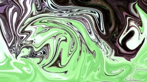 Зеленая жидкость абстрактный современный яркий концепт жидкости искусства цветовой градиент волны — стоковое видео