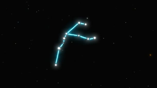 Αστερισμοί Υδροχόος Φαντασία μπλε νύχτα ουρανός άπειρο Σύμπαν φόντο χώρο — Αρχείο Βίντεο