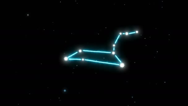 Constellations Leo Fantasy modrá noční obloha nekonečno vesmír prostor pozadí — Stock video