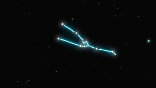 Constellations Taureau Fantaisie bleu nuit ciel infini Univers espace fond — Video