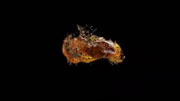 Splash vloeistof zwarte achtergrond Cool drankje Koud geel water Fluid art — Stockvideo