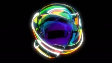 Gökkuşağı düğümü minimal grafik modern biçim kavramı: iş sonsuz animasyon döngüsü pürüzsüz