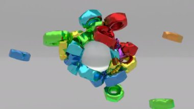 Mıknatıs minimalistik kapak görüntülerinin etkisiyle demir fındıklar çarpışır