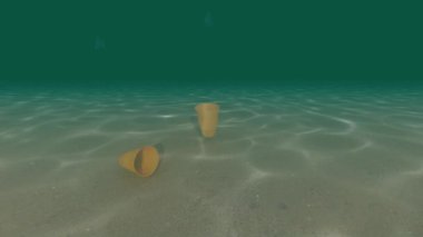 Plastik çöp çevresel kirlilik sorunu sarı bardak