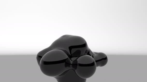 Black metaballs Fluid art Motion graphics stylish minimalistic design footage — Stock Video