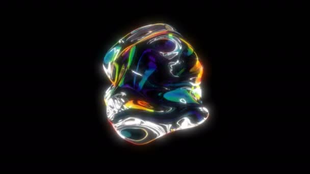 Голографический тканевый шар с рябью размахивая жидкой энергией заднего плана Яркий цвет. Цикл анимации — стоковое видео
