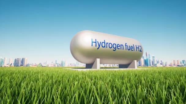 Réservoir de carburant en métal renouvelable hydrogène Concept d'énergie verte Système de stockage d'énergie h2 — Video