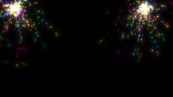 Farbige Konfetti Lichter Partikel fliegen in der Luft Glitter Hintergrund in Super Slow Motion bei 1000fps. — Stockvideo