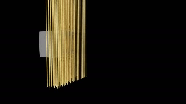 3d minimal motion Trendy Gold color Digital design concept art minimalistic cover footage — Stock Video
