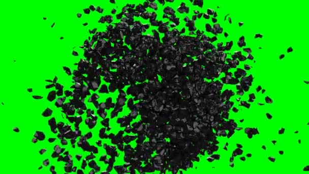 Камень взрывной породы на зеленом экране Концепция промышленных технологий супер замедленной съемки 1000 кадров в секунду — стоковое видео