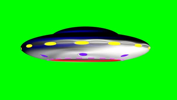 OVNI Volando nave espacial Universo espacio Pantalla verde capaz de bucle sin costuras — Vídeos de Stock
