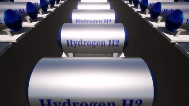 Kék h2 hidrogéntüzelőanyag-tartály megújuló ökológiai jövőkép koncepció hálózati energiatárolás — Stock videók