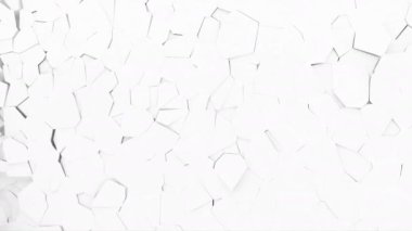 Yıkım yeşil ekran çatlak taş üzerindeki beyaz duvarı yıktı