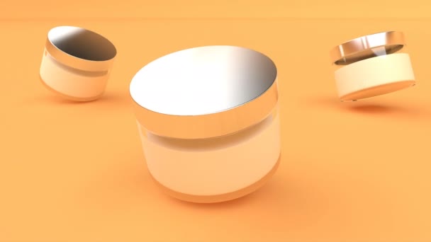 Kosmetisk kräm i 3D-stil. Naturlig vård hudvård kan loop sömlös — Stockvideo