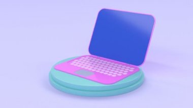 Plastik renkli laptop oyuncağı 3D ağ mağaza bilgisayarı