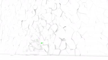 Yeşil ekrandaki beyaz duvarın yıkımı süper yavaş çekim 1000 fp