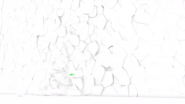 Destruction of the white wall on green screen super slow motion 1000 fps — Stock video