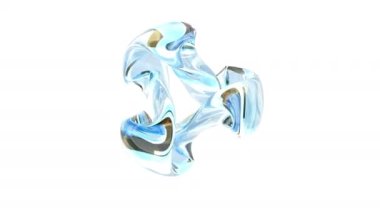 Modern soyut mavi cam nesne kusursuz döngü yapabiliyor