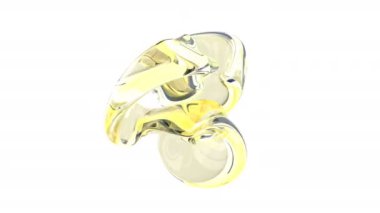 Kusursuz döngü yapabilen soyut sarı cam nesne