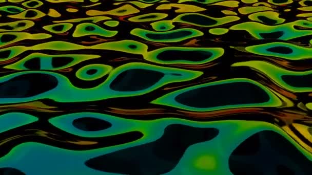 Colorful wave rainbow on black Science animation Fluid art — Stock Video
