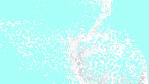 Milchspritzer auf hellblauem Hintergrund Flüssige weiße Sahne — Stockvideo