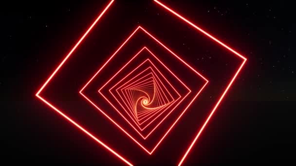 Red neon tunnel technology concept vr software — Vídeo de Stock