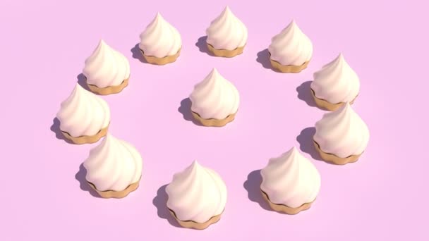 Gâteaux à la crème dans un cercle capable de boucler sans couture — Video
