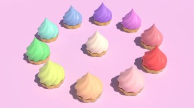 Renkli tatlı kekler kusursuz döngü yapabilirler.