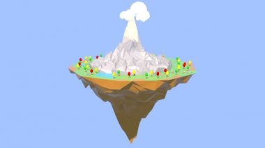 3 boyutlu cennet tarzında düşük poli adası. Doğa kusursuz döngü yapabiliyor.