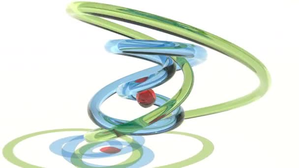 Noeuds en verre transparent et sphère rotative concept apaisant hypnotique Conception de mouvement minimal capable de boucler sans couture — Video
