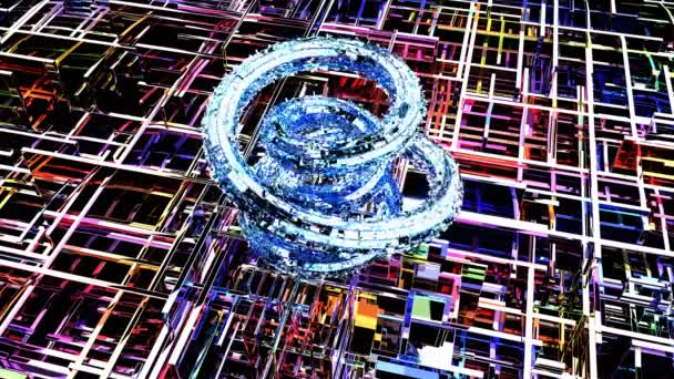 Modern quantum computer server Teknologi data virtual reality architecture able to loop seamless — Stok Video