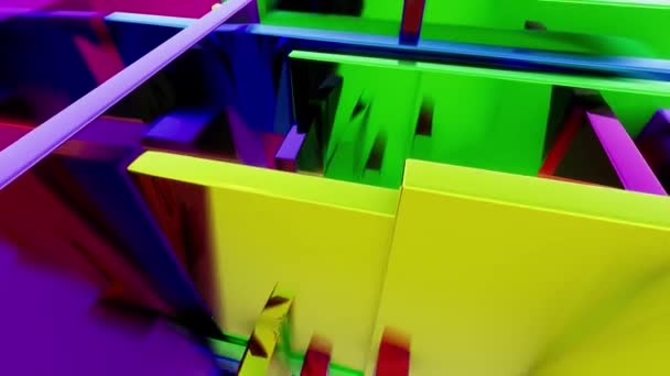 カラフルな金属製のボックスブロック紹介現代的なデザイン — ストック動画