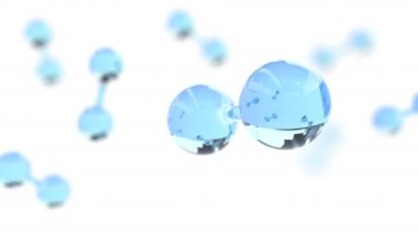 Şematik hidrojen molekülü Bilim konsepti kusursuz döngü oluşturabilir