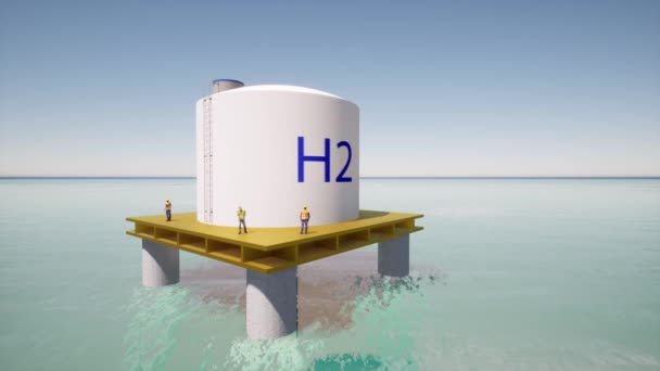 Waterstof H2 Duurzame alternatieve groene eco-energie — Stockvideo