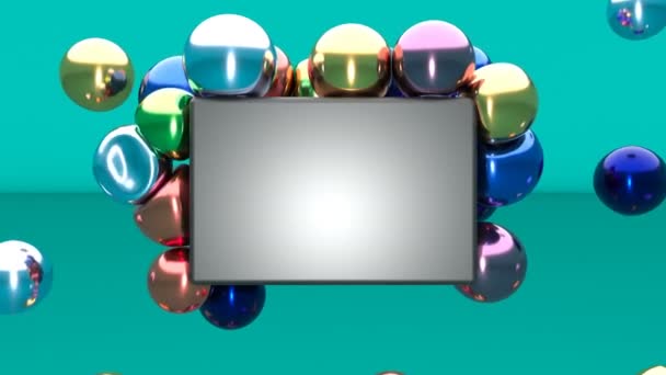 Renkli yumuşak metal küreler Sıvı sanatı minimal cg giriş — Stok video