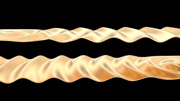 Oro ola suave amarillo telón de fondo Fluido arte capaz de bucle sin costuras — Vídeos de Stock
