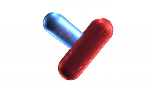 Píldoras rojas y azules Ciencia médica capaz de bucle — Vídeos de Stock