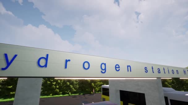 Estación de hidrógeno Energía renovable limpia verde Red inteligente — Vídeos de Stock