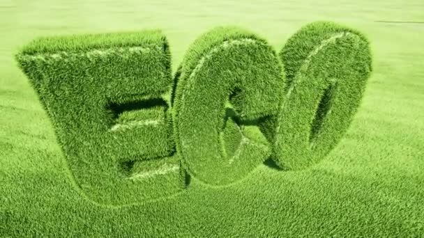 Zelené slovo ekoznačka Obnovitelná energie Ekologie koncept — Stock video