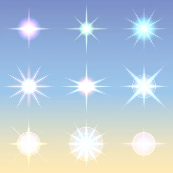 Vector lens flares Set collection 6 — Stock Vector