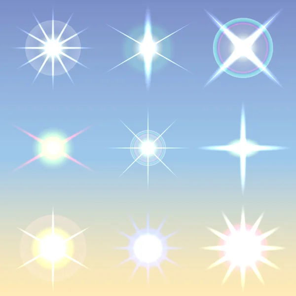 Flares à lentilles vectorielles Set collection 3 — Image vectorielle