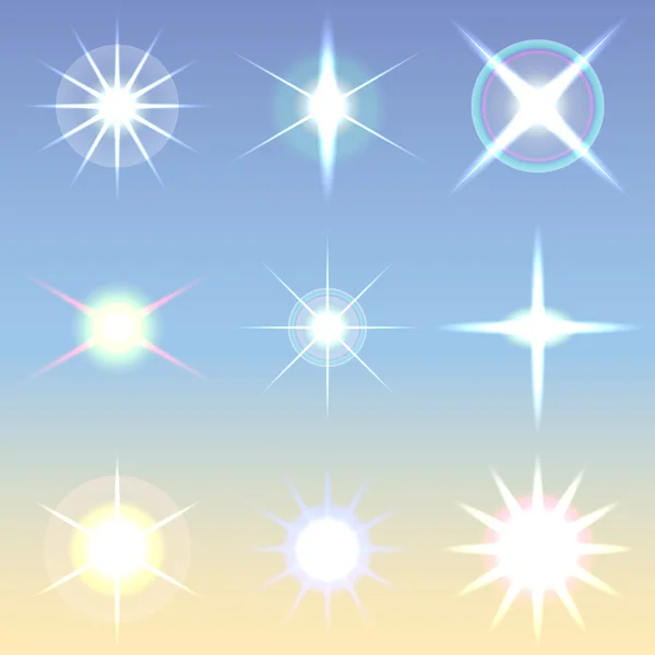 Vector lens flares Set collection 3 — Stock Vector