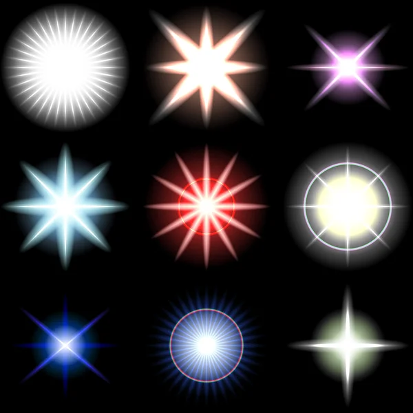 Vector Stars and sparkles - collection of design elements — Stock Vector