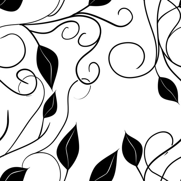 Black and white floral seamless pattern Vector 2 — Stock Vector